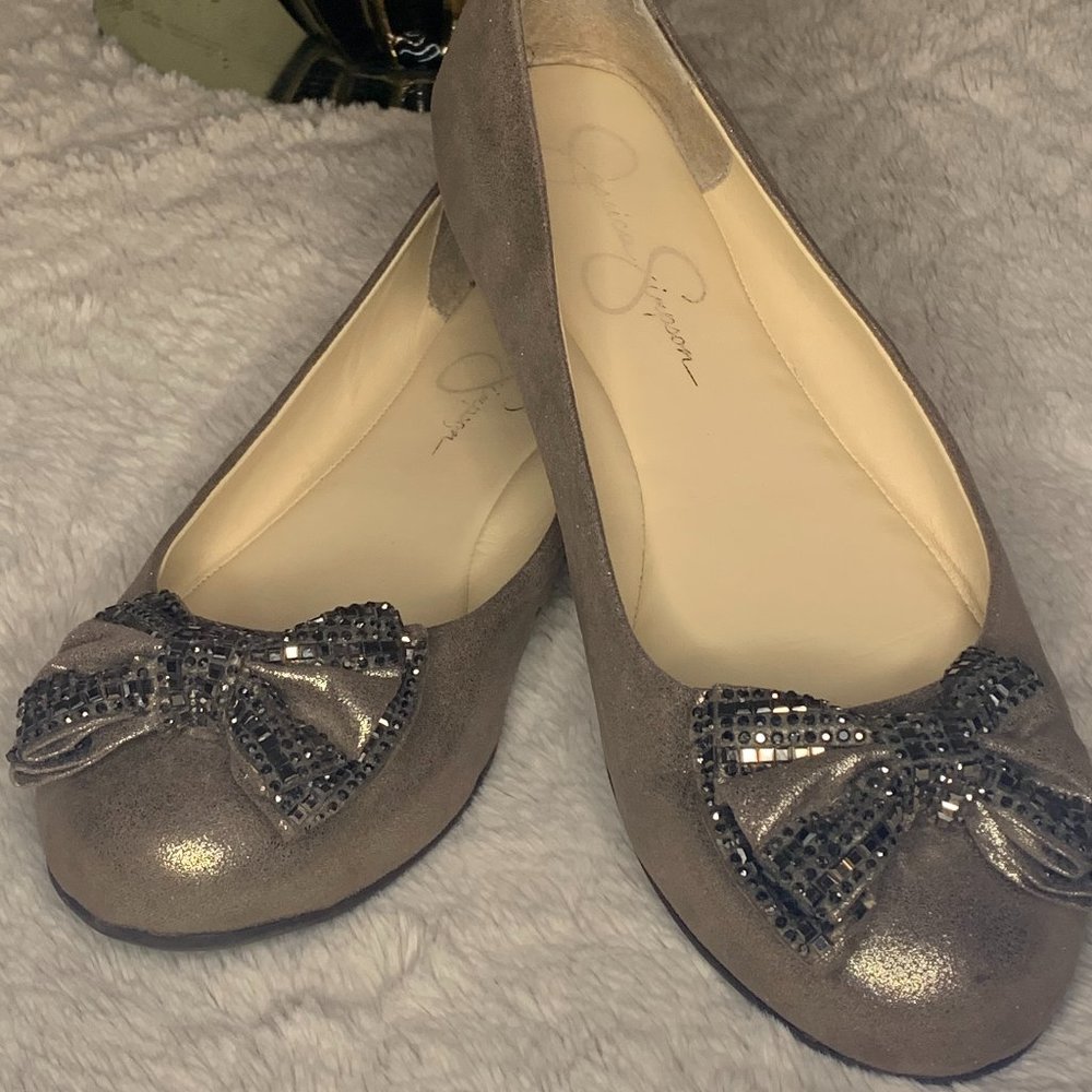 Jessica Simpson Gold Flats